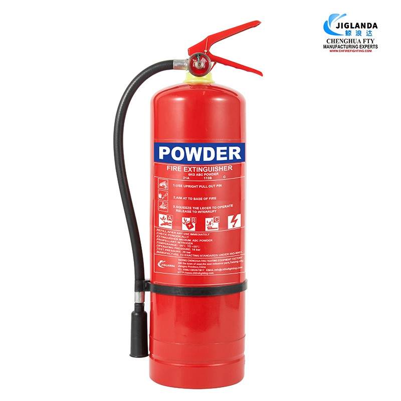 Каково давление порошкового огнетушителя ABC массой 12 кг?